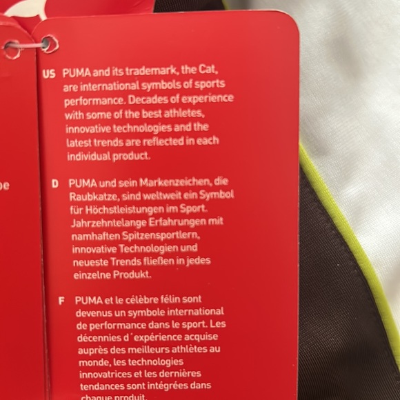 NWT⭐️PUMA🐆CAPRI PANTS🤎Brown, White & Bright Lime Size LARGE💚BRAND NEW w/Tags! - Picture 10 of 13